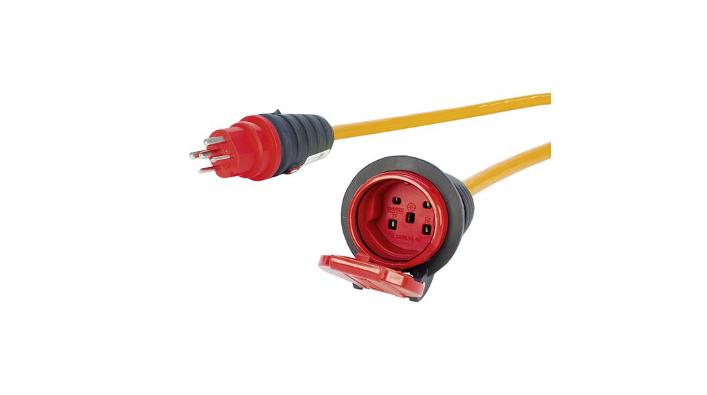 Verlängerungskabel IP55 Polyurethan (PUR) CH-Stecker Typ J (T25) - Schweizer Steckdose Typ J (T25) 5m Orange